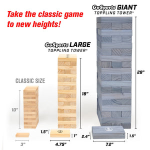 GoSports giant toppling tower grey sizes