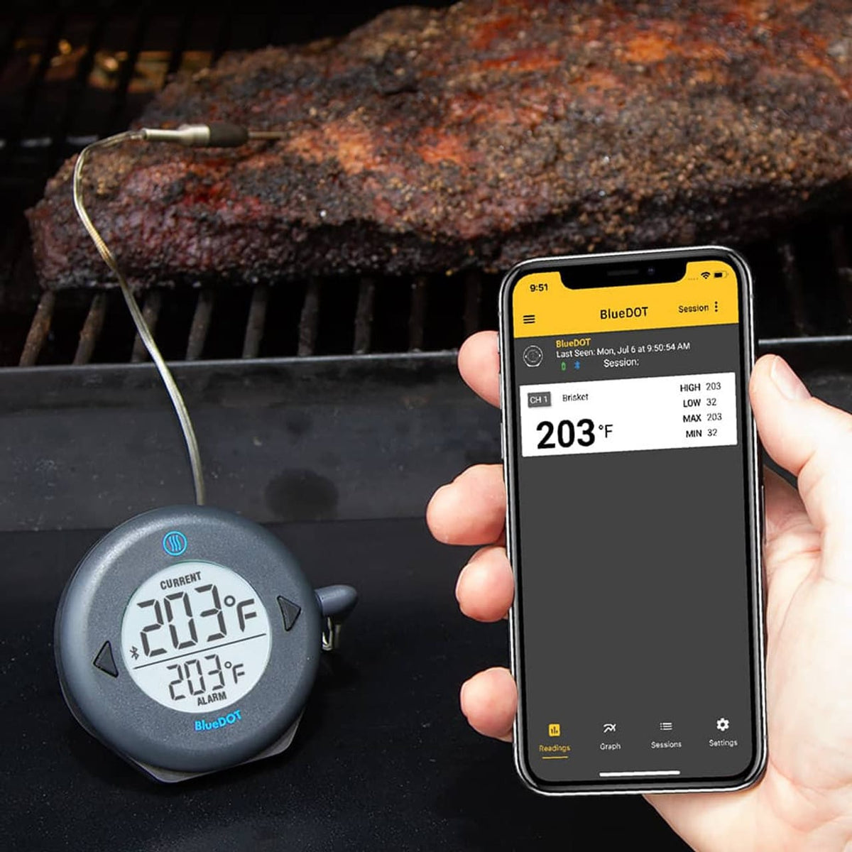 ThermoWorks BlueDOT alarm thermometer