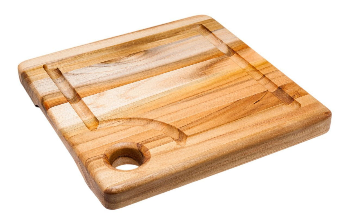 TeakHaus Marine Carving Board Corner Hole & Juice Canal