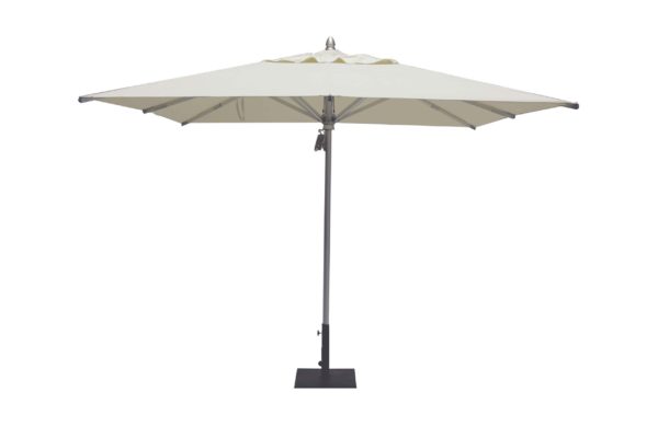Ratana 10' Square Cantilever Alum Umbrella, Single Vent w/Canopy & Granite Base