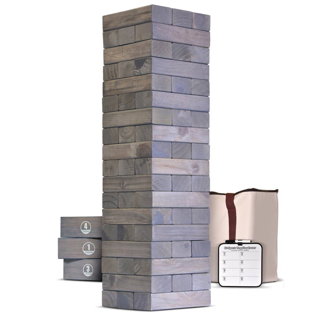 GoSports - Giant Wooden Toppling Tower - Grey