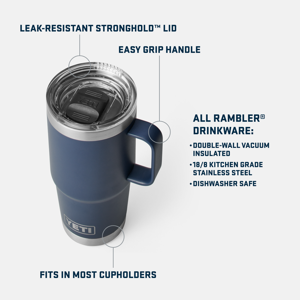 Yeti Rambler Stronghold Lid 20oz Travel Mug