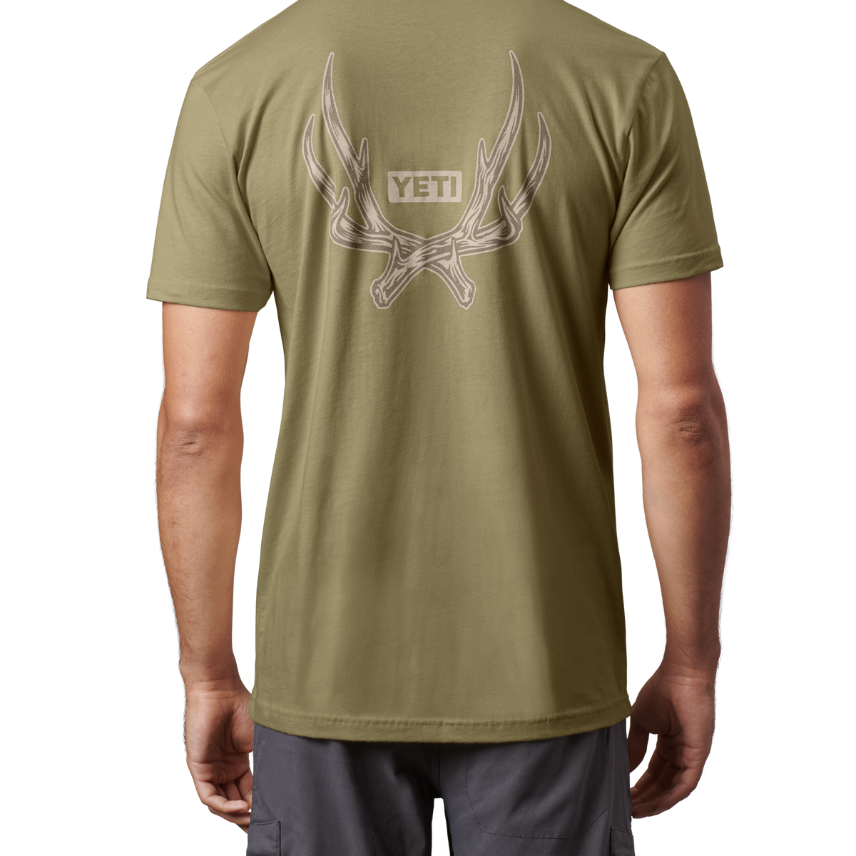 Yeti Antler Badge T-Shirt Military Green