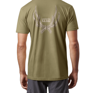 Yeti Antler Badge T-Shirt Military Green