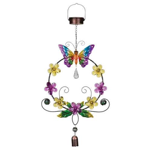 Daisy Wreath Solar Lantern - Butterfly