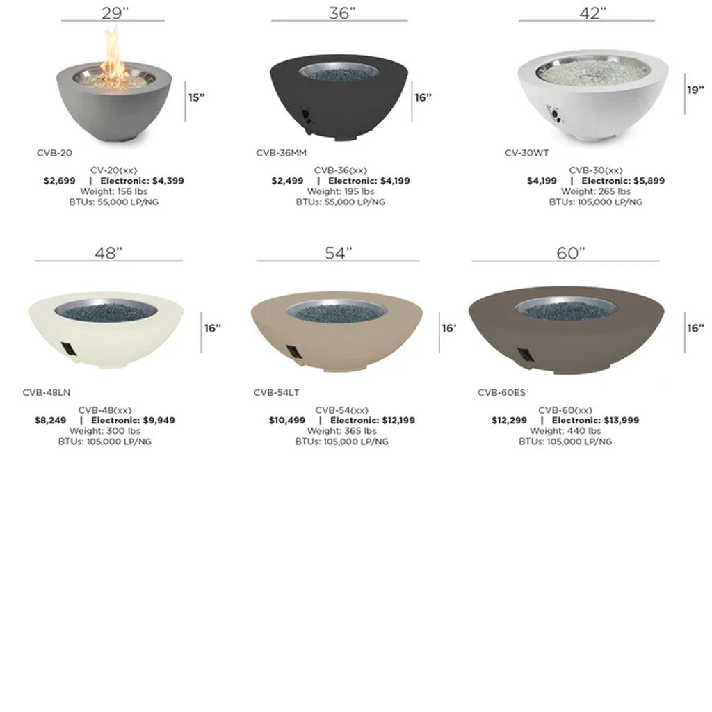 Cove Concrete Bowl Gas Fire Pit
