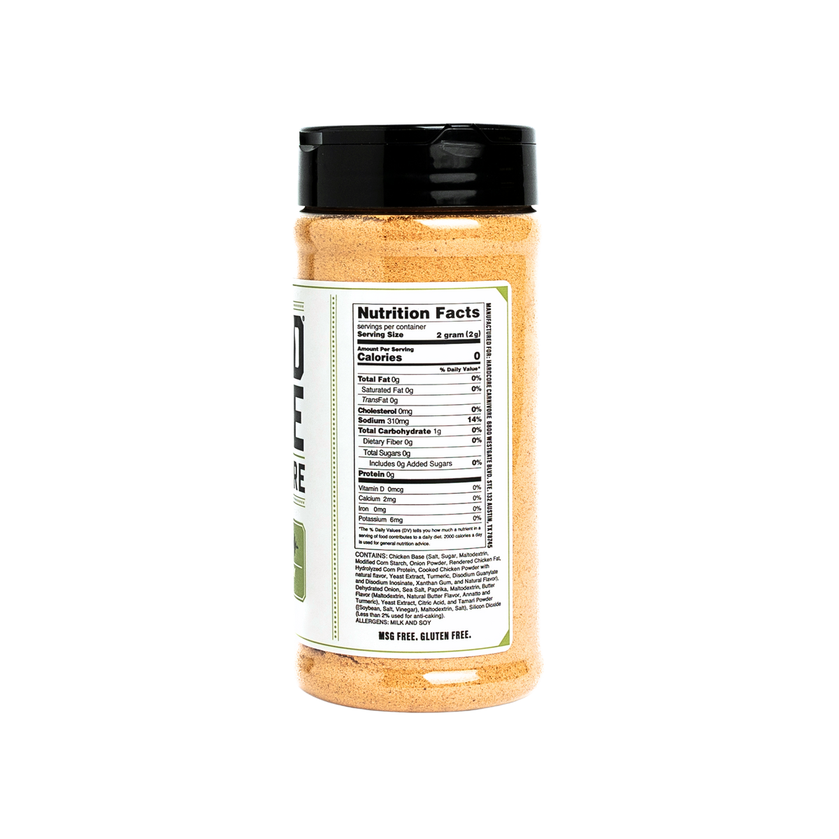 Hardcore Carnivore Amplify Seasoning nutrition