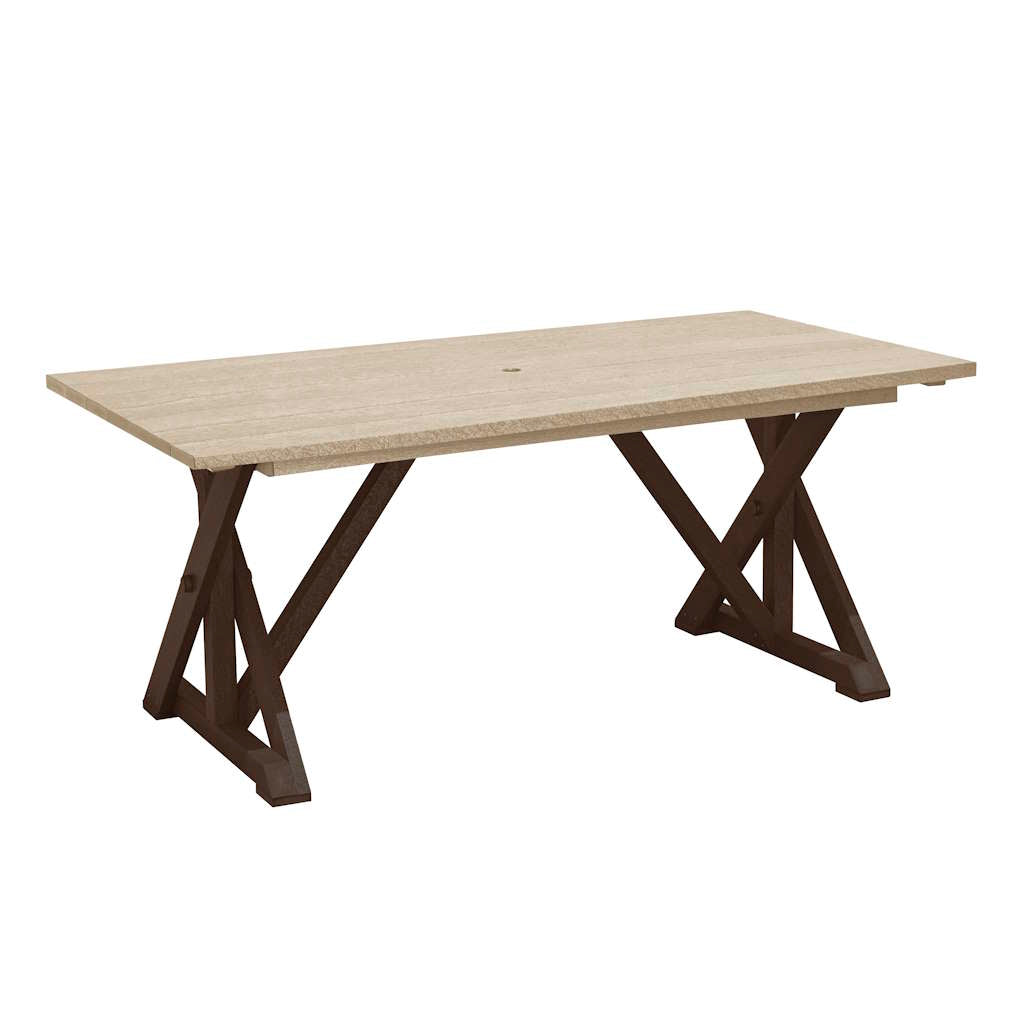 T203 Harvest Wide Dining Table w/2" Umbrella Hole