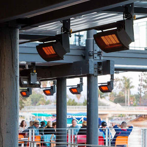 Bromic Tungsten Smart-Heat Gas heaters at a lakehouse hotel