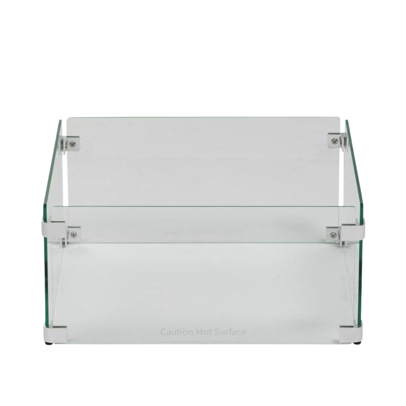 Fiamma Square Fire Pit Glass Windshield (5MM Thick) 16.5" SQ x 8"h