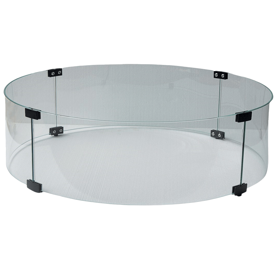 Round Fire Pit Glass Windshield (28″ DIA)