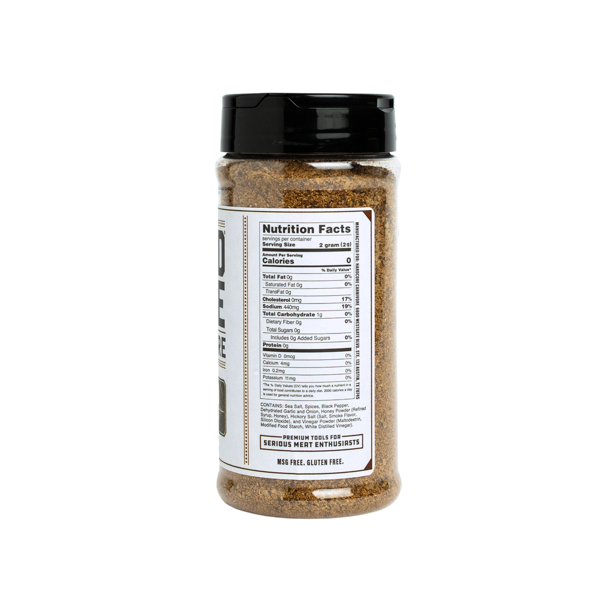 Hardcore Carnivore Camo Seasoning nutrition
