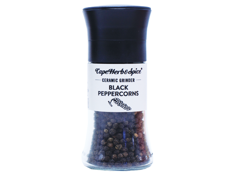 Black Peppercorns - Ceramic Grinder with Refill Pack