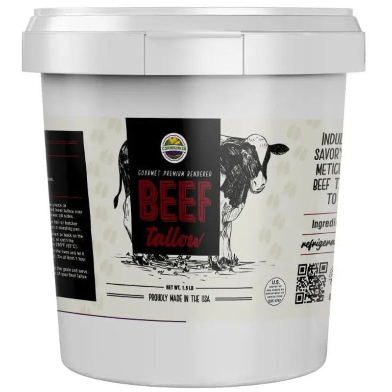 Cornhusker Kitchen Premium Rendered Beef Tallow Tub 1.5lbs