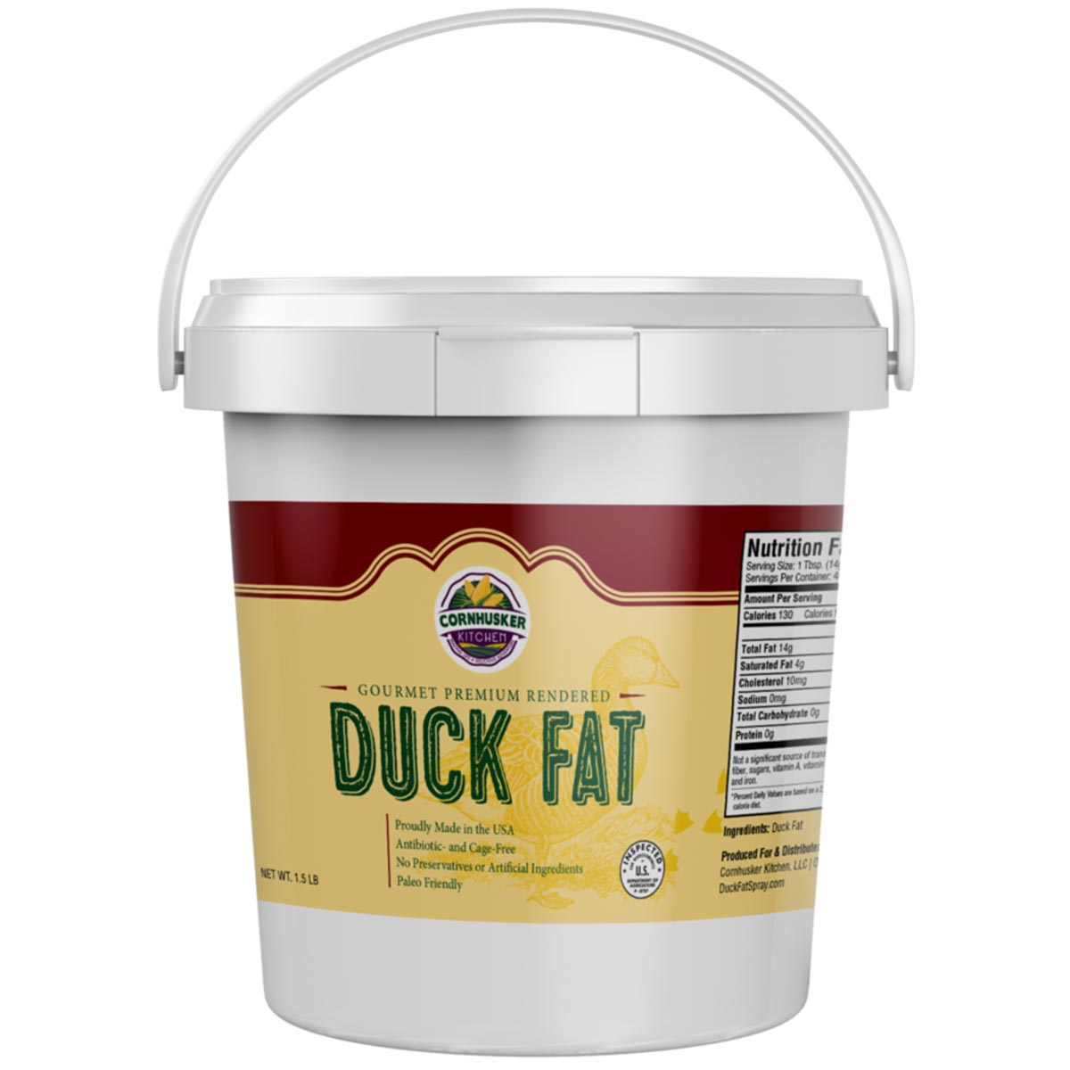Cornhusker Kitchen Premium Rendered Duck Fat Tub (1.5lb)