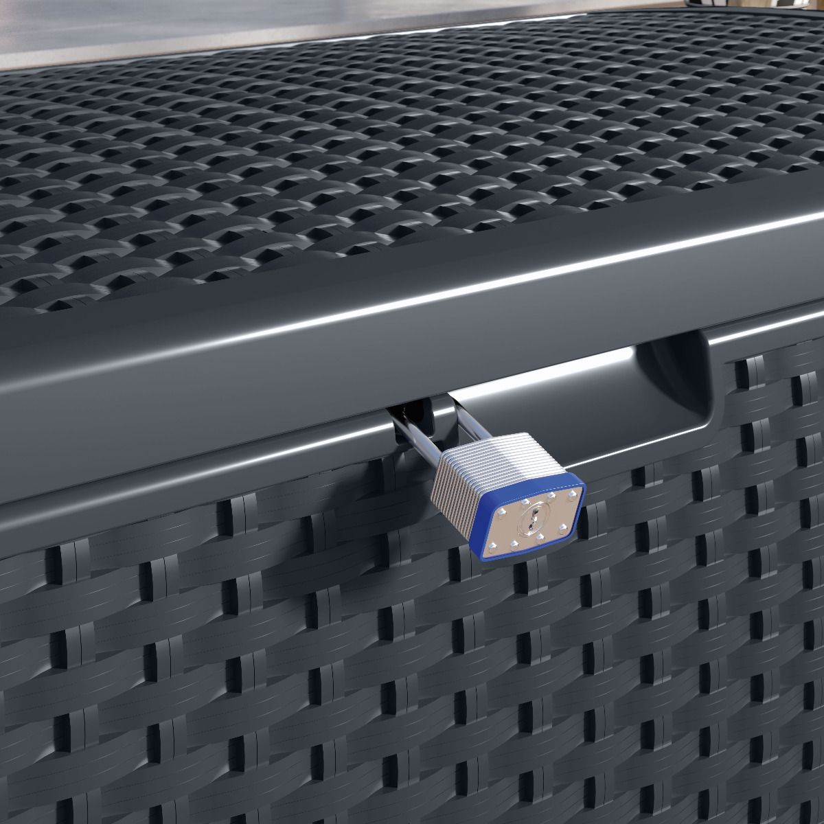 Suncast - 73 Gal. Resin Wicker Deck Box - Cyberspace