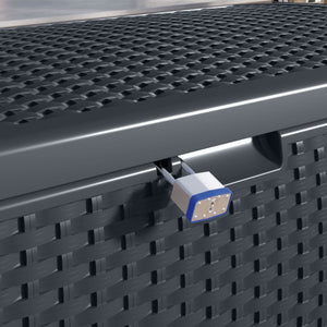 Suncast - 73 Gal. Resin Wicker Deck Box - Cyberspace