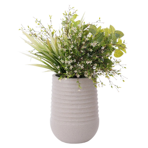 Outdoor Flower Arrangement in Grey Terrazzo Beige
