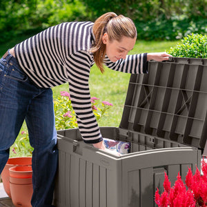 Suncast - 50 Gal. Medium Deck Box w/Seat - Stoney