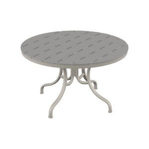 Rustic Polymer 48" Round Black Frame Cape Grey Table Top