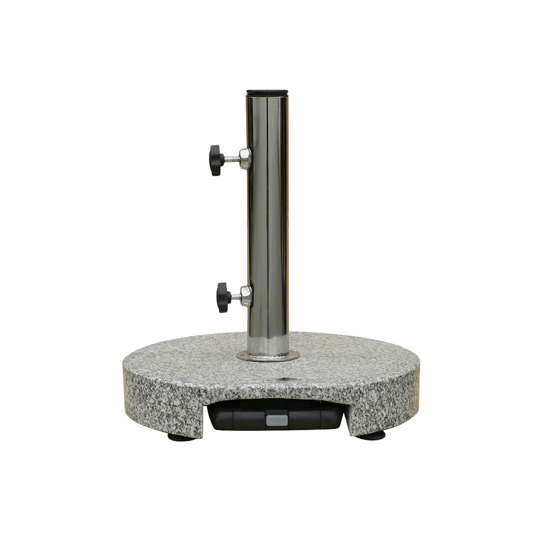 Granite Umbrella Stand w/Handle & Wheels 44lbs
