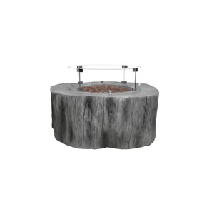 Elementi Manchester fire table classic grey with glass wind screen