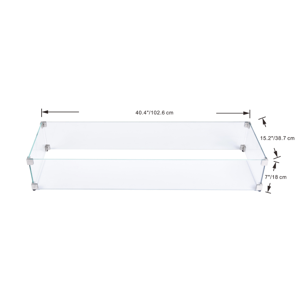 Elementi Plus Wind Screen - Rectangle 43.3 x 17.5