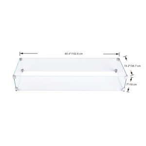 Elementi Plus Wind Screen - Rectangle 43.3 x 17.5