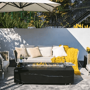 Elementi Varna black marble porcelain fire table