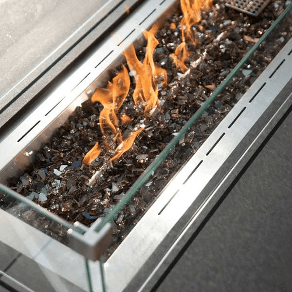Elementi Varna black marble porcelain fire table