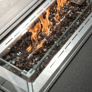 Elementi Varna black marble porcelain fire table