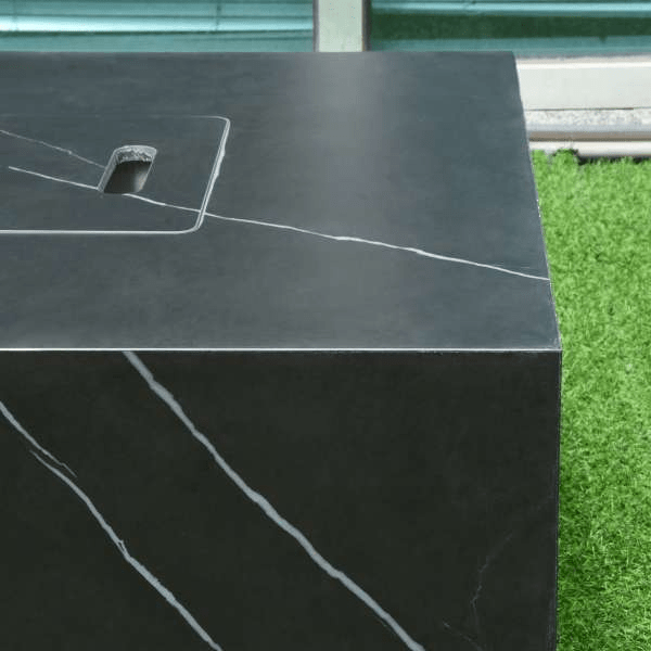 Elementi Varna black marble porcelain fire table