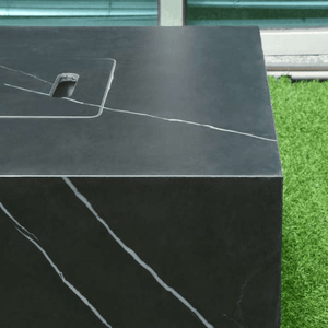 Elementi Varna black marble porcelain fire table