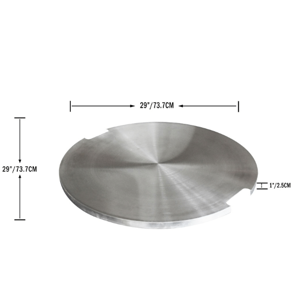 Elementi 29 inch round stainless steel lid dimensions