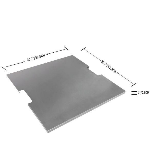 Elementi 20.7 inch square stainless steel lid dimensions