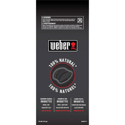 Weber 20lb 100% Natural Hardwood Charcoal Briquettes