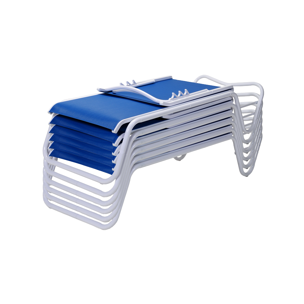 Gardenella Sling Four-Position Lay-flat Stacking Armless Chaise