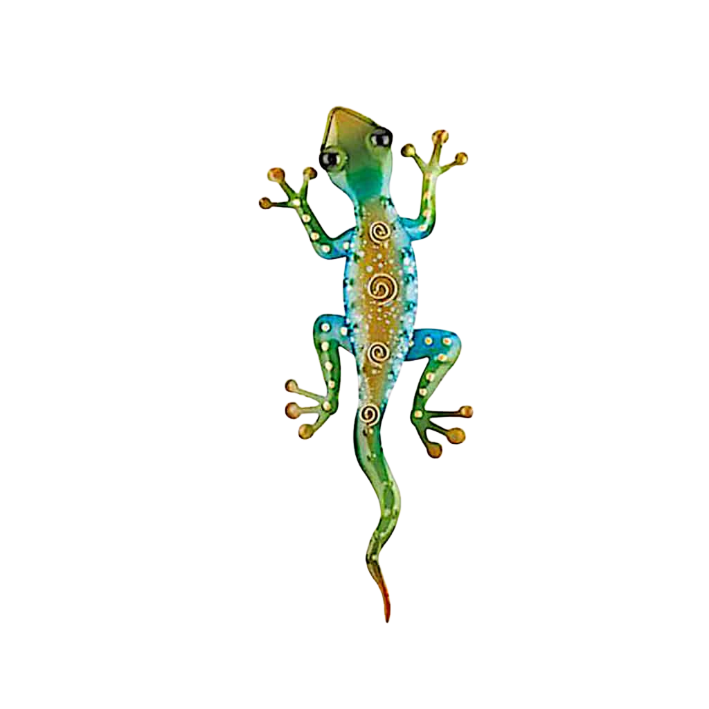 Gecko Decor 11" Rainbow Green