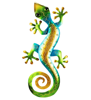 Gecko Wall Decor 29" Rainbow Green