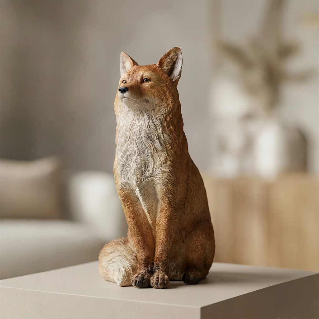 Seated Fox Sculpture