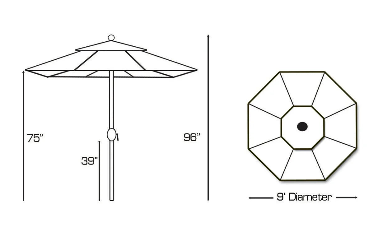 Galtech umbrella frame dimensions