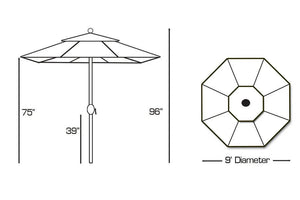 Galtech umbrella frame dimensions