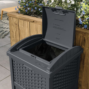 Suncast - Wicker Trash Hideaway - Cyberspace
