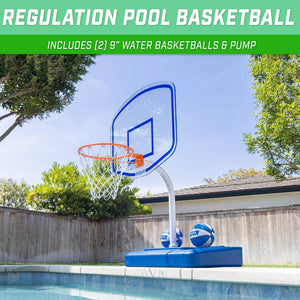 GoSports Splash Hoop Elite Pool Basketball - Blue