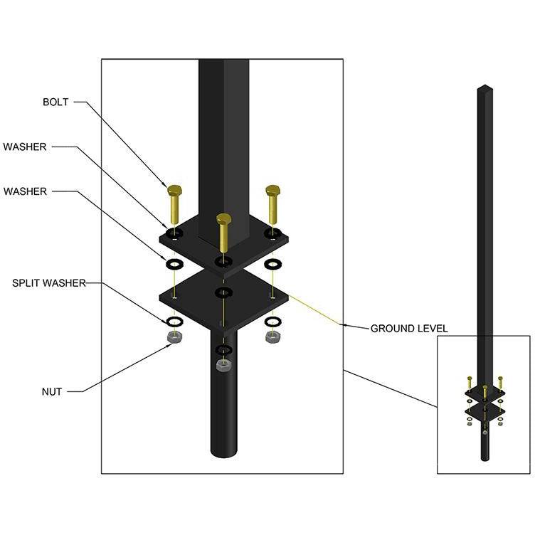 Hideaway In-Ground Garden Post diagram