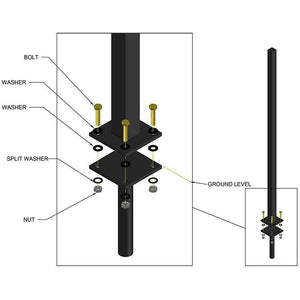 Hideaway In-Ground Garden Post diagram