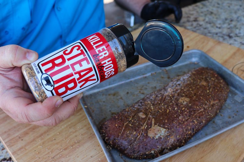 Killer Hogs Steak Rub in use