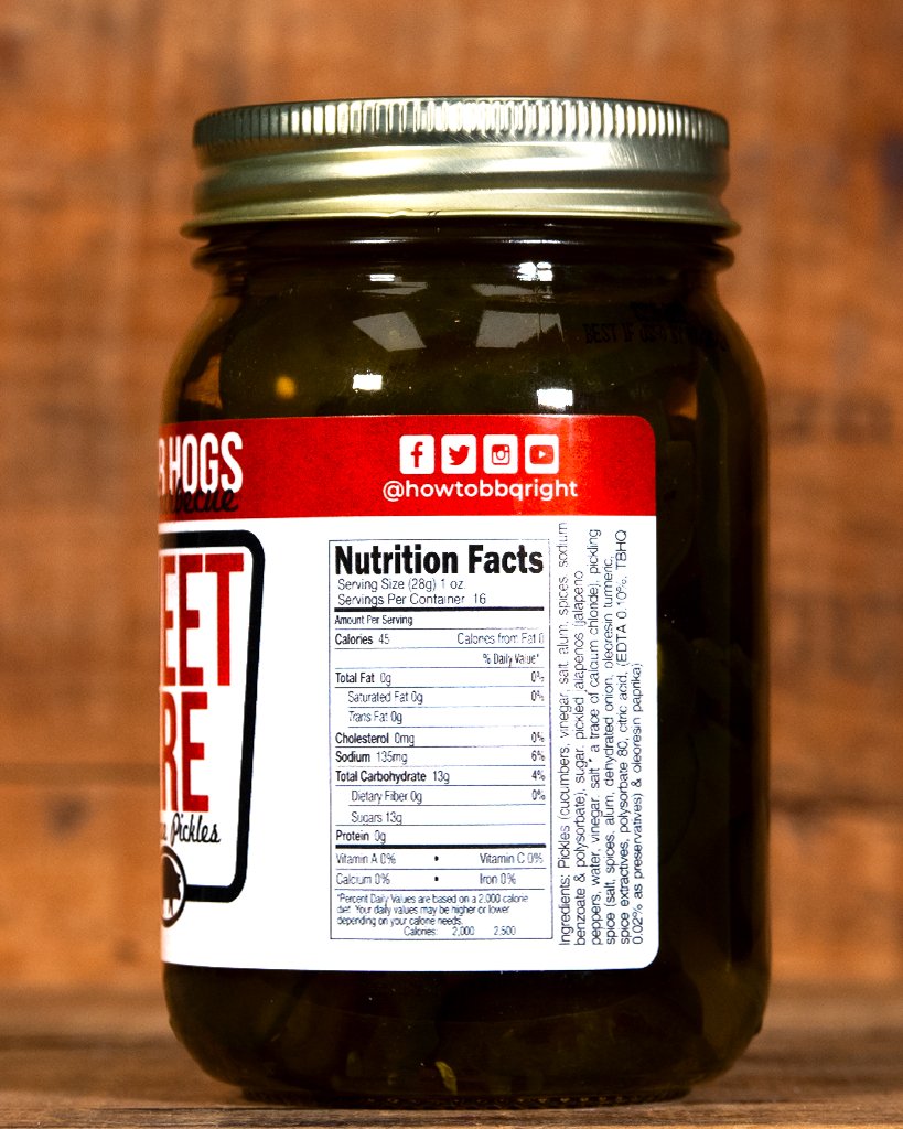Killer Hogs Sweet Fire Pickles back