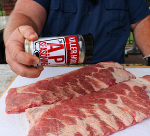 Killer Hogs AP Seasoning on meat
