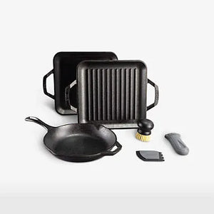 11" Cast Iron Chef Style Square Grill Pan